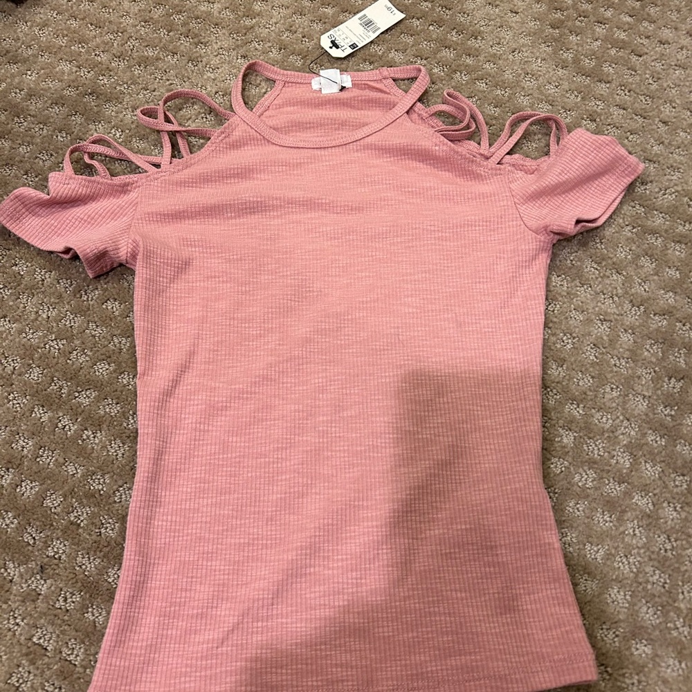 Garage Pink Short Sleeve Cutout Tee